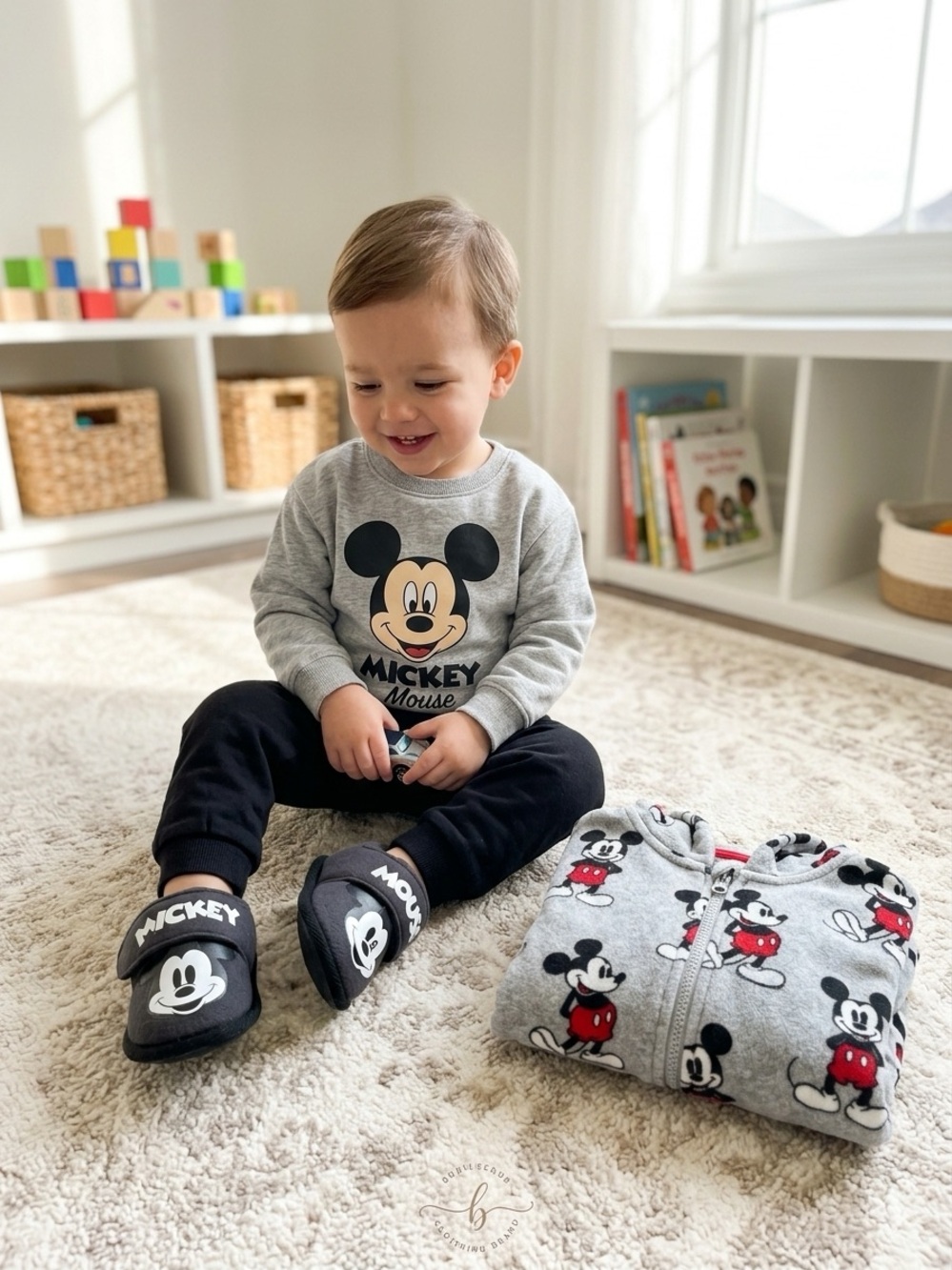 H&M Disney x Mickey Mouse 2018 Kids Slippers | Black & White | Size 9.5 EU